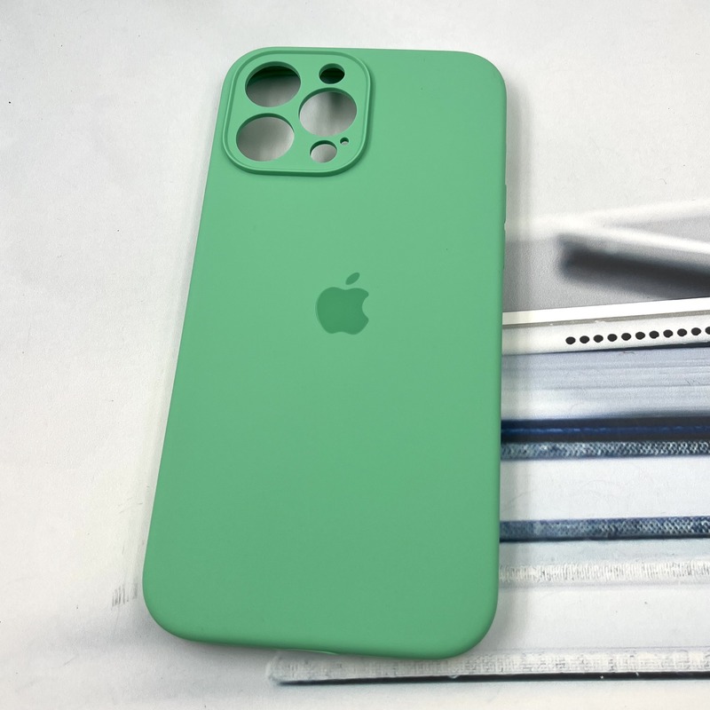 قاب گوشی iPhone 13 Pro Max آیفون سیلیکونی پاک کنی اورجینال داخل پارچه ای محافظ لنز دار رنگ سبز کد 395909 - Image 2