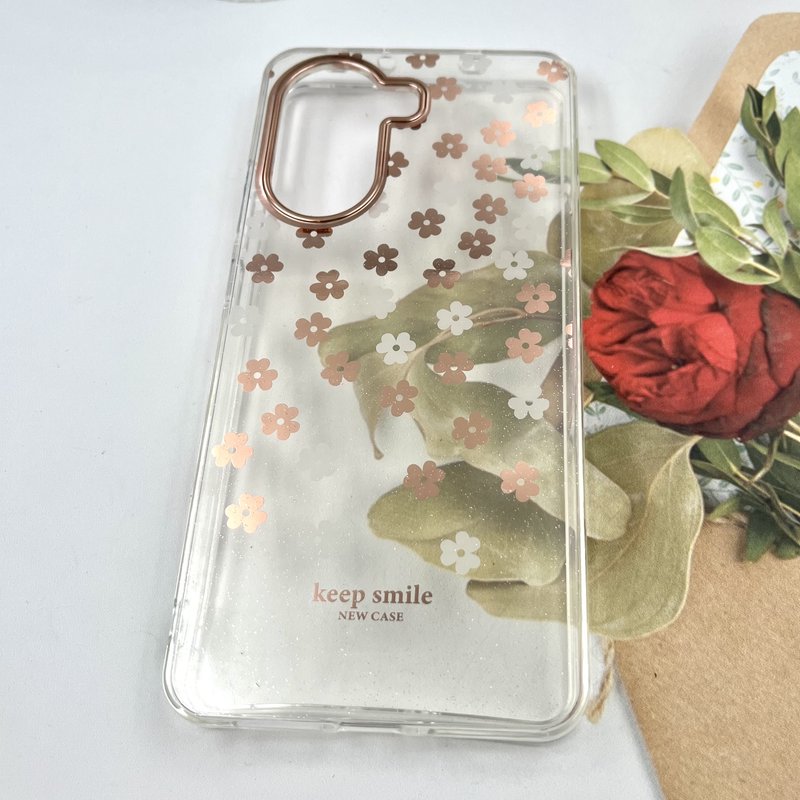 قاب گوشی Poco X7 Pro شیائومی Flower Case شفاف لوکس طرح گل لنز Copper کد 402101 - Image 2