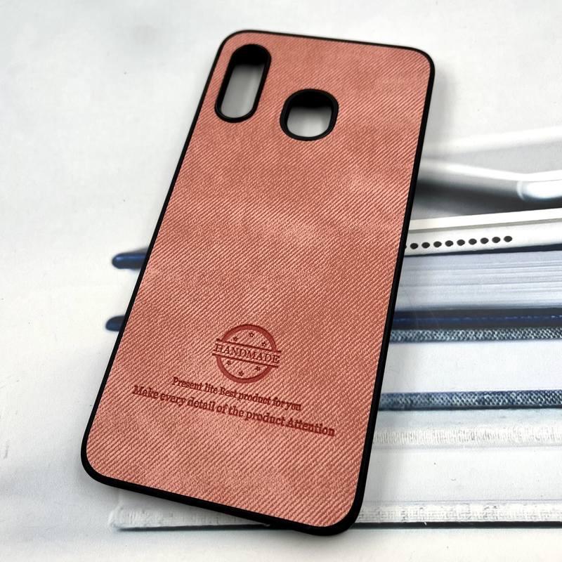 قاب گوشی Galaxy A20 / A30 سامسونگ Cotton Case مخمل چرمی Hand Made کلاسیک گلبهی کد 403139 - Image 2