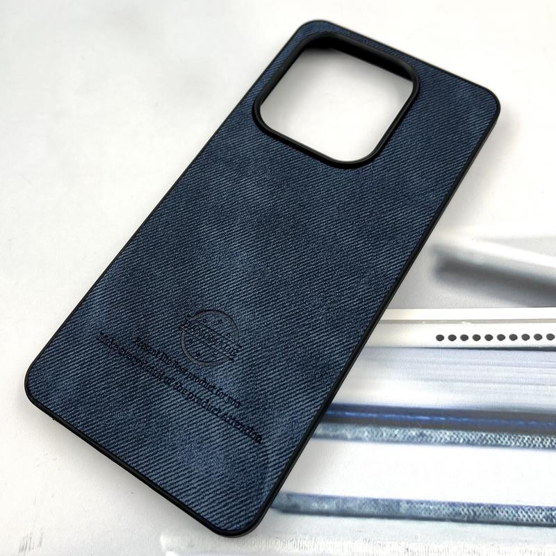 قاب گوشی Redmi Note 14 4G شیائومی Cotton Case مخمل چرمی Hand Made کلاسیک سرمه ای کد 411862 - Image 2