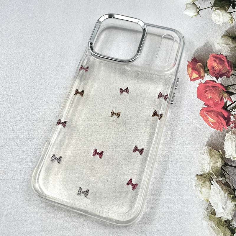 قاب گوشی iPhone 17 Pro Max آیفون Luxury Case سوپر شاین لنز Silver پاپیون رنگی کد 414739 - Image 2