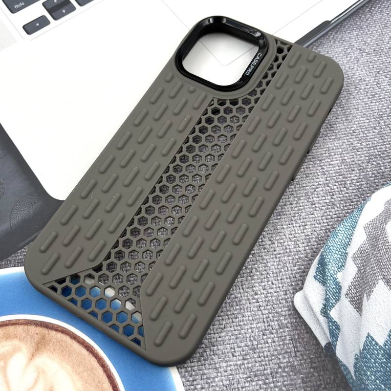 قاب گوشی iPhone 12 / iPhone 12 Pro آیفون Honeycomb Case سیلیکونی طرح کندویی لنز برجسته ضد ضربه تیتانیوم کد 421843 - Image 2