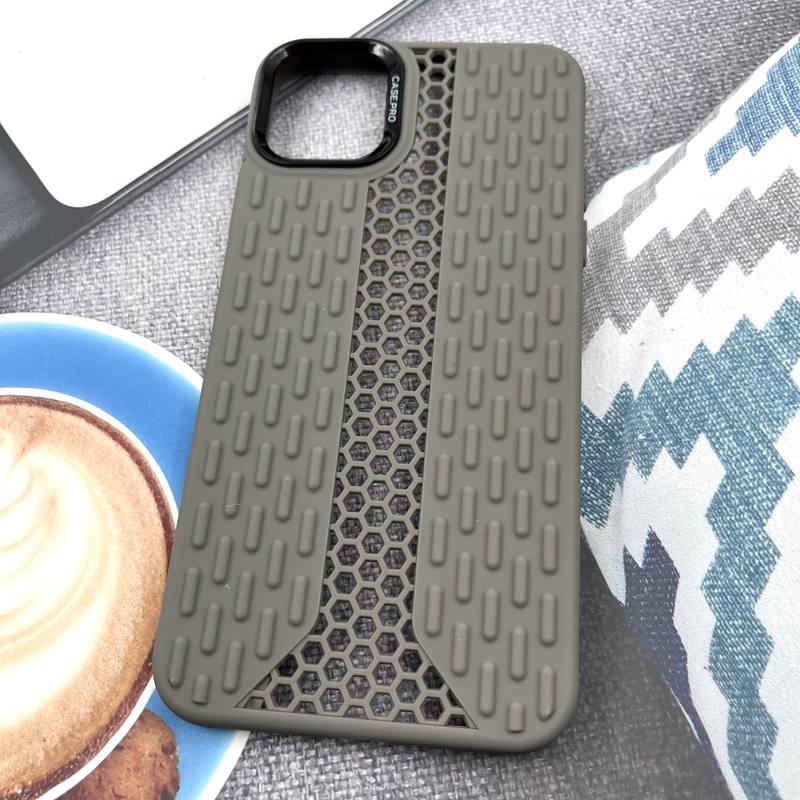 قاب گوشی iPhone 11 Pro Max آیفون Honeycomb Case سیلیکونی طرح کندویی لنز برجسته ضد ضربه تیتانیوم کد 426298 - Image 2