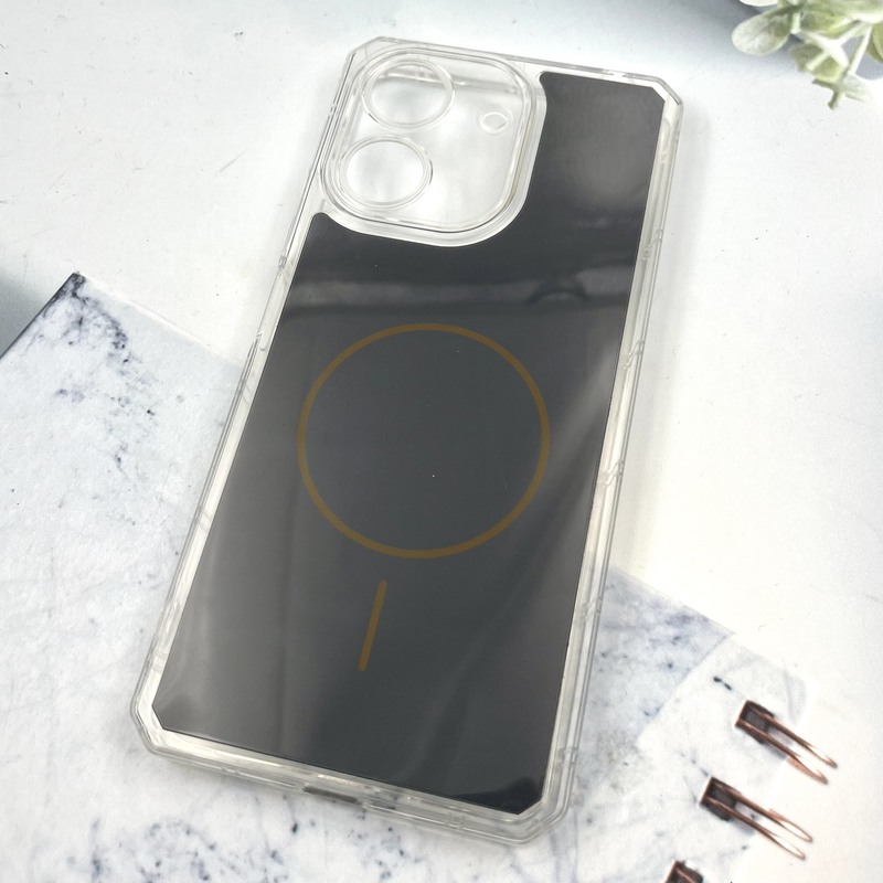 قاب گوشی Redmi 13C / Poco C65 شیائومی Clear Cover طرح مگ سیف Magsafe ایربگ دار ضد ضربه تیتانیوم محافظ لنز دار کد 429881 - Image 2