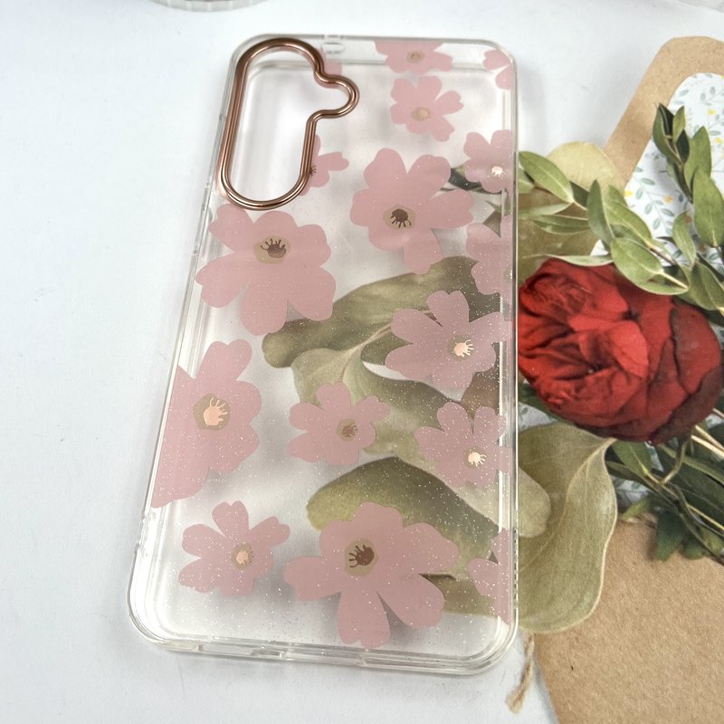 قاب گوشی Galaxy S25 FE سامسونگ Flower Case شفاف لوکس طرح گل لنز Copper کد 435706 - Image 2