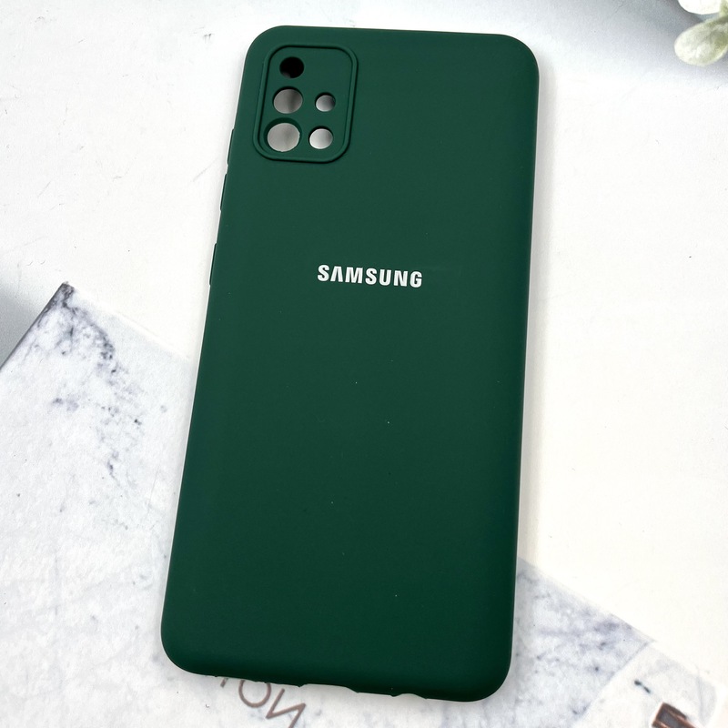 قاب گوشی Galaxy A51 سامسونگ سیلیکونی پاک کنی اورجینال داخل پارچه ای محافظ لنز دار رنگ سبز کد 436588 - Image 2