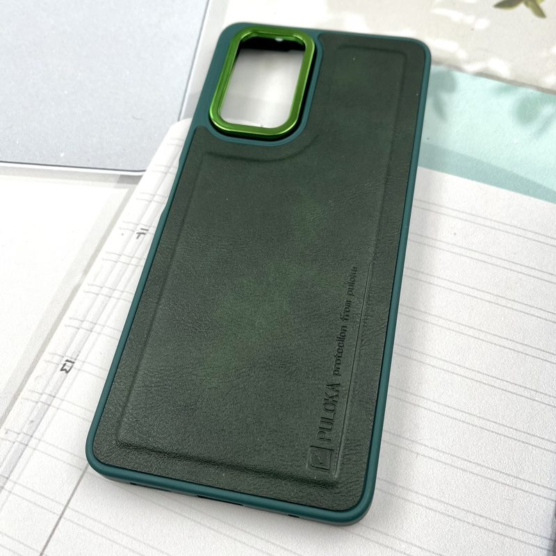 قاب گوشی Redmi Note 10 Pro 4G / Redmi Note 10 Pro Max شیائومی چرم Puloka Design اورجینال داخل پارچه ای لنز Metal سبز کد 440365 - Image 2