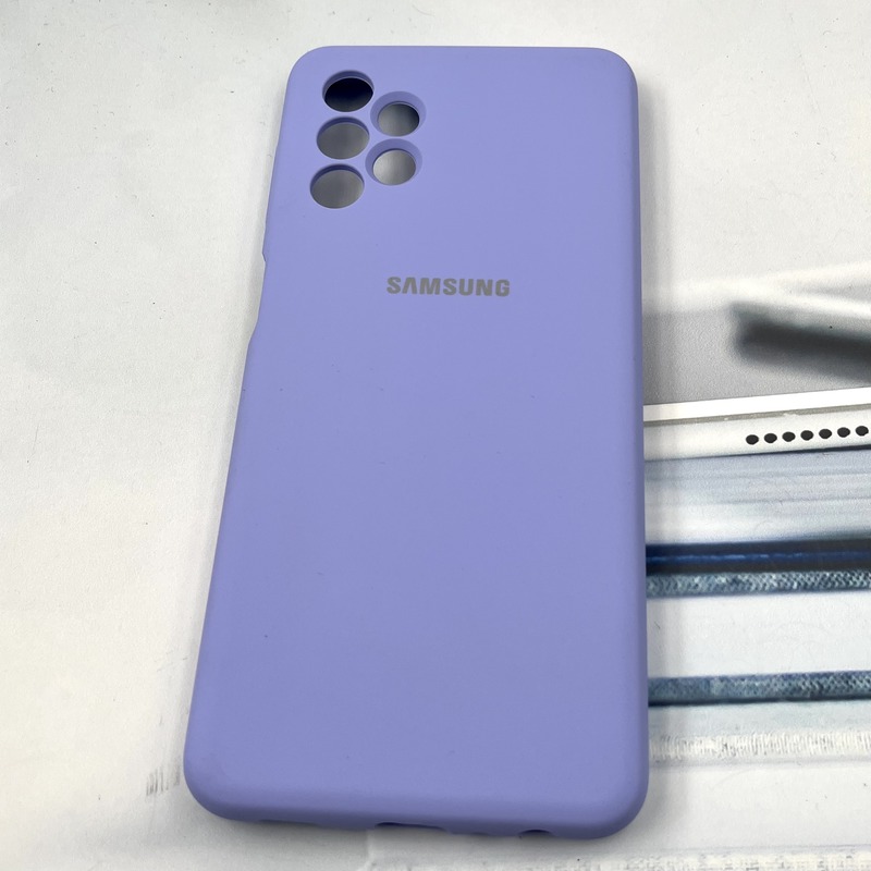 قاب گوشی Galaxy A13 4G / Galaxy A04S سامسونگ سیلیکونی پاک کنی اورجینال داخل پارچه ای رنگ یاسی محافظ لنز دار کد 447625 - Image 2