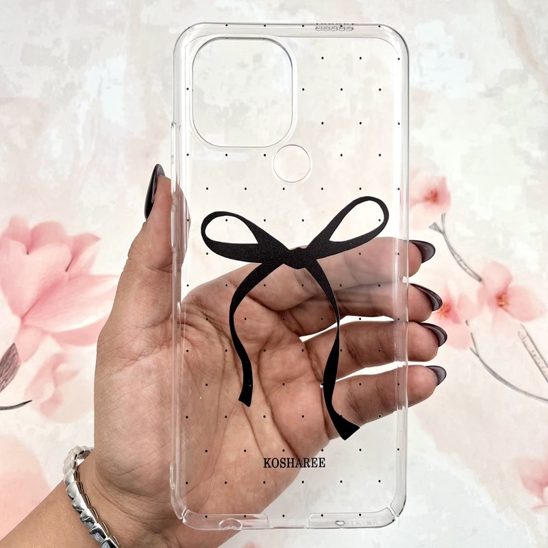 قاب گوشی Redmi A1 Plus / Redmi A2 Plus / Poco C50 شیائومی Art Case شفاف Slim محافظ لنز دار طرح پاپیون مشکی کد 455233