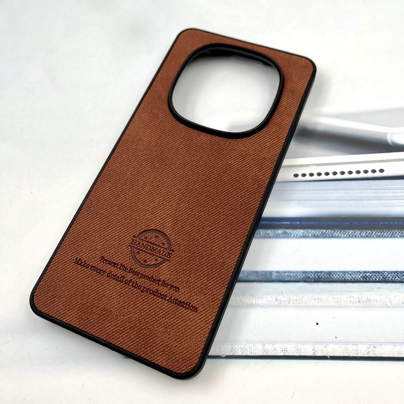 قاب گوشی Redmi Note 14 Pro 4G شیائومی Cotton Case مخمل چرمی Hand Made کلاسیک عسلی کد 457405 - Image 2