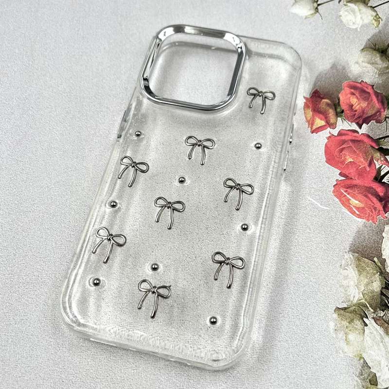 قاب گوشی iPhone 15 Pro آیفون Luxury Case سوپر شاین لنز Silver پاپیون کد 457647 - Image 2