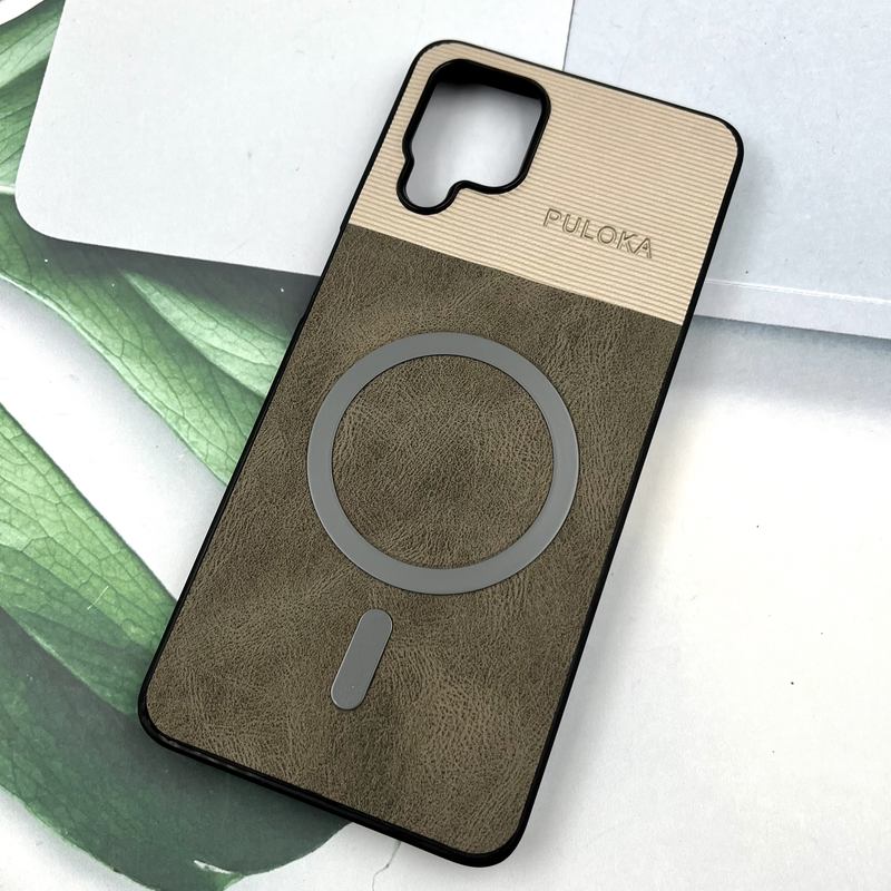 قاب گوشی Galaxy A12 / Galaxy M12 سامسونگ Leather Cover مگ سیف Magsafe اورجینال لوکس کلاسیک تیتانیوم کد 458946 - Image 2