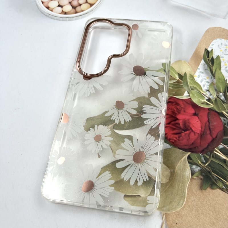 قاب گوشی Galaxy S26 Ultra سامسونگ Flower Case شفاف لوکس طرح گل لنز Copper کد 461531 - Image 2