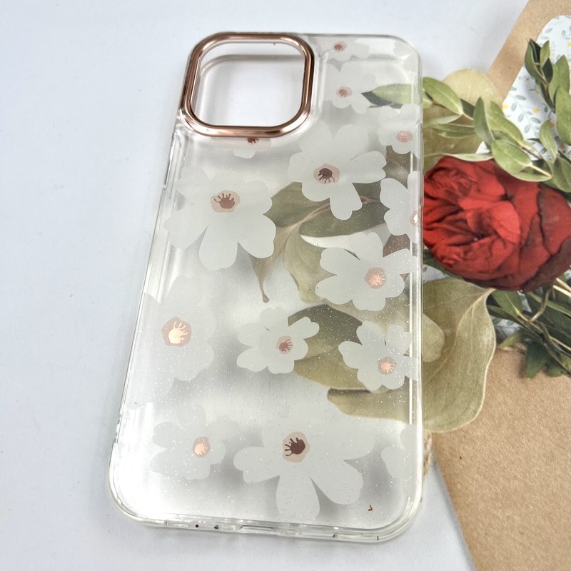 قاب گوشی iPhone 13 Pro Max آیفون Flower Case شفاف لوکس طرح گل لنز Copper کد 463265 - Image 2