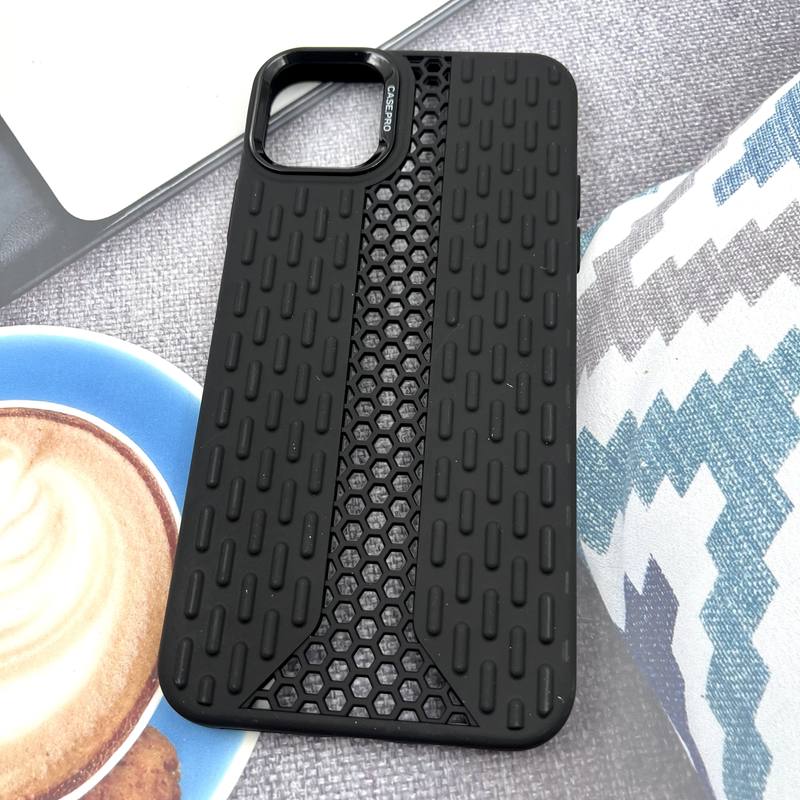 قاب گوشی iPhone 11 Pro Max آیفون Honeycomb Case سیلیکونی طرح کندویی لنز برجسته ضد ضربه مشکی کد 463719 - Image 2