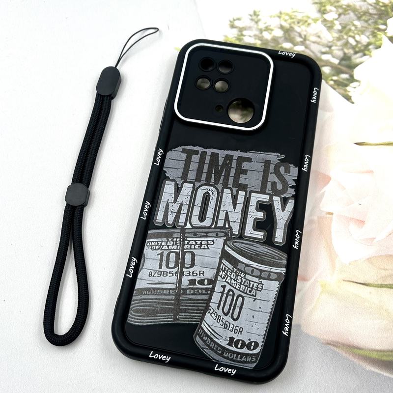 قاب گوشی Redmi 10C / Redmi 10 Power / Poco C40 شیائومی Strap Case سیلیکونی سولید ضد ضربه همراه بند مچی محافظ لنز دار طرح مانی کد 464771 - Image 2