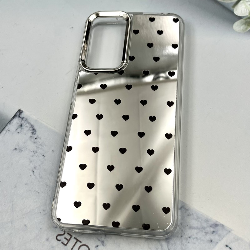 قاب گوشی Redmi Note 11 4G / Redmi Note 11S شیائومی آینه ای Silver Case لنز متال نقره ای ضد ضربه طرح قلب کد 468145 - Image 2