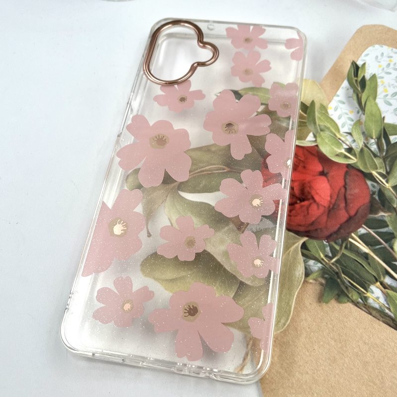 قاب گوشی Galaxy A07 سامسونگ Flower Case شفاف لوکس طرح گل لنز Copper کد 469851 - Image 2