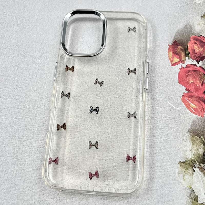 قاب گوشی iPhone 16 آیفون Luxury Case سوپر شاین لنز Silver پاپیون رنگی کد 471367 - Image 2
