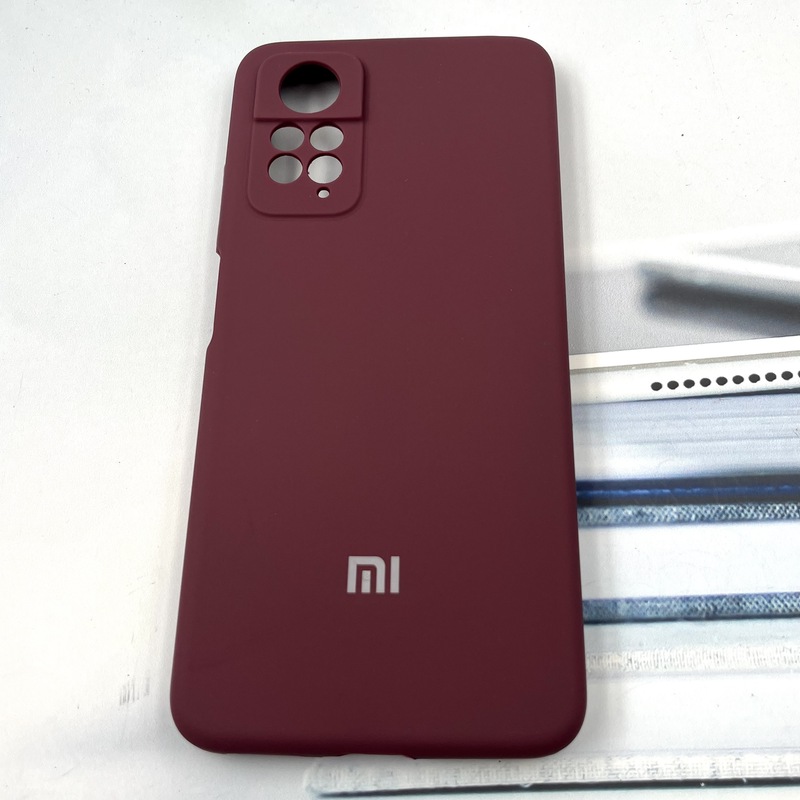 قاب گوشی Redmi Note 11 Pro / Redmi Note 12 Pro 4G شیائومی سیلیکونی پاک کنی اورجینال داخل پارچه ای رنگ زرشکی محافظ لنز دار کد 472428 - Image 2