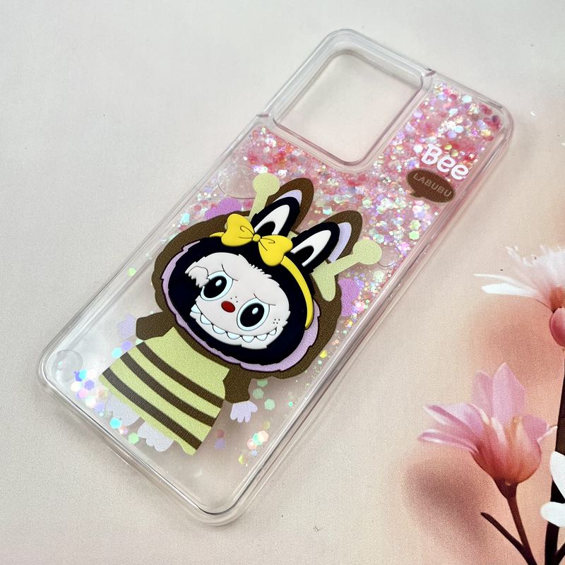 قاب گوشی Redmi 13C / Poco C65 شیائومی Glitter Case آکواریومی شفاف عروسکی برجسته اکلیلی طرح لبوبو کد 472898 - Image 2