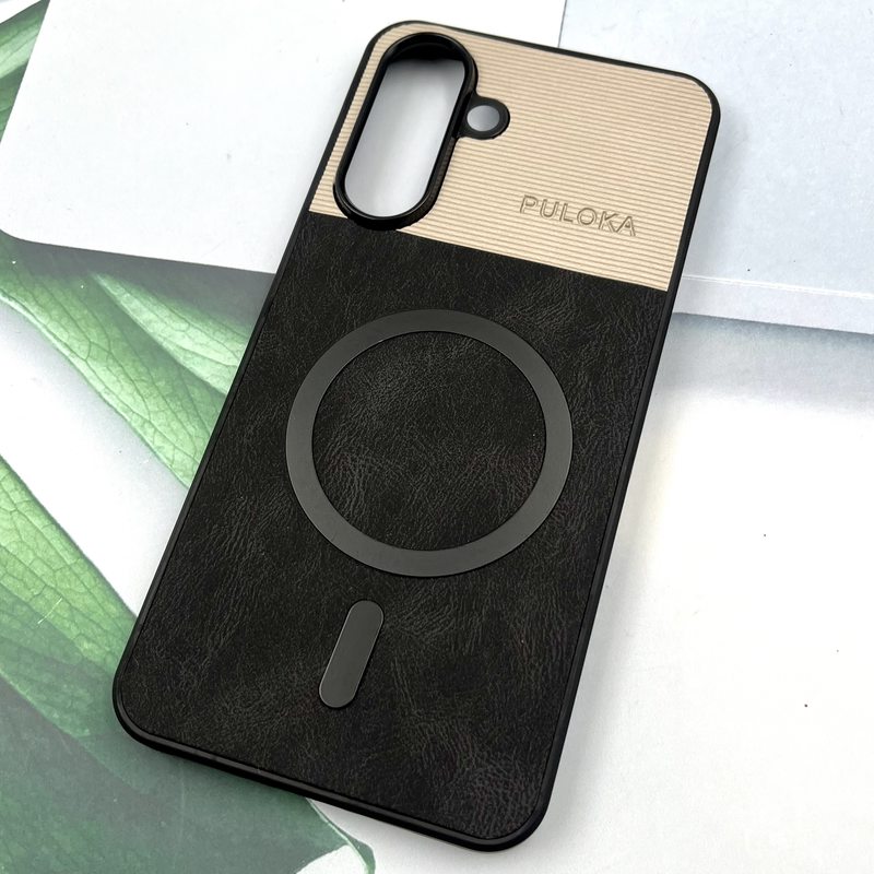 قاب گوشی Galaxy A36 / A56 سامسونگ Leather Cover مگ سیف Magsafe اورجینال لوکس کلاسیک مشکی کد 475376 - Image 2