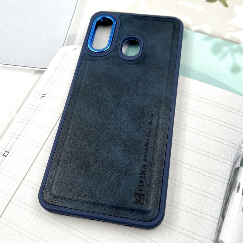 قاب گوشی Galaxy A20 / A30 سامسونگ چرم Puloka Design اورجینال داخل پارچه ای لنز Metal سرمه ای کد 481878 - Image 2
