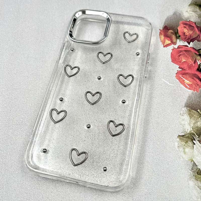 قاب گوشی iPhone 11 Pro آیفون Luxury Case سوپر شاین لنز Silver قلب کد 483628 - Image 2