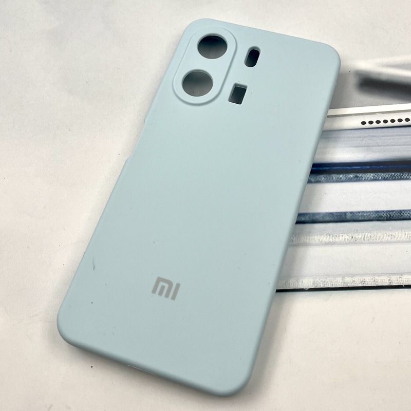 قاب گوشی Redmi 13C / Poco C65 شیائومی سیلیکونی پاک کنی اورجینال داخل پارچه ای محافظ لنز دار رنگ آبی آسمانی کد 486046 - Image 2