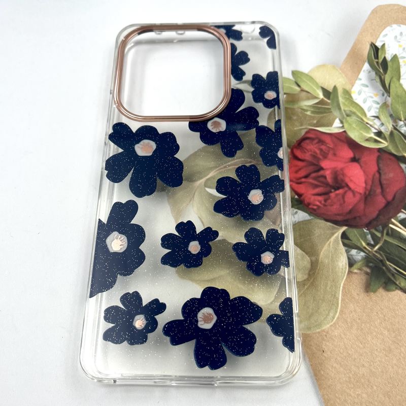 قاب گوشی Redmi Note 14 4G شیائومی Flower Case شفاف لوکس طرح گل لنز Copper کد 487266 - Image 2