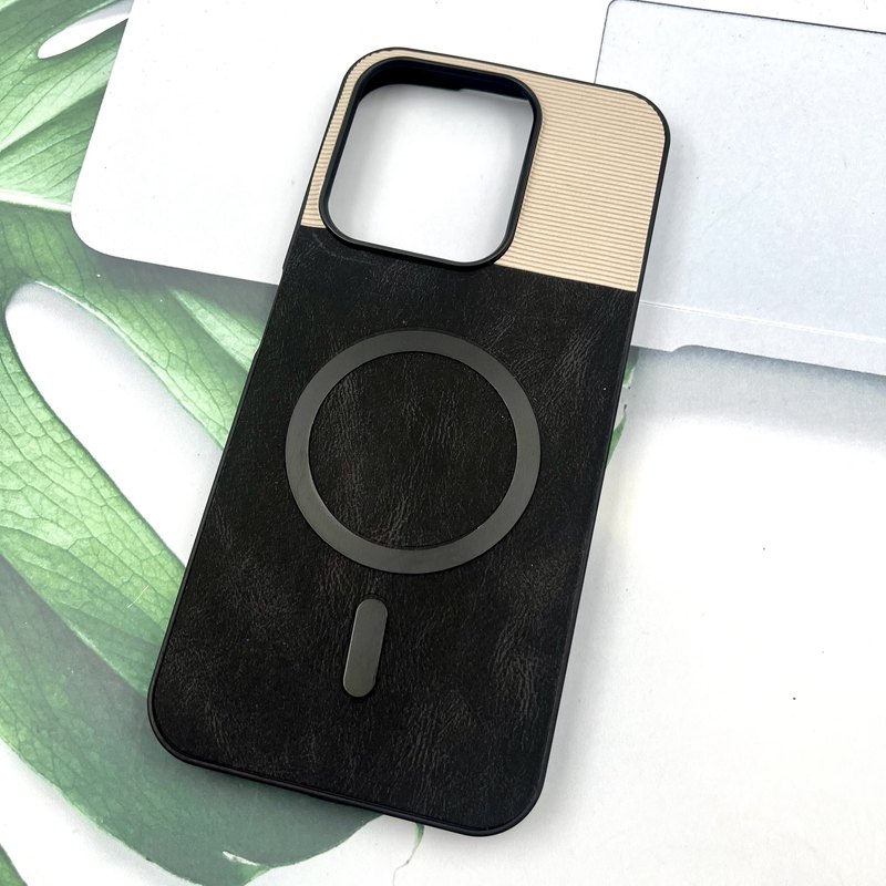 قاب گوشی Redmi 15C شیائومی Leather Cover مگ سیف Magsafe اورجینال لوکس کلاسیک مشکی کد 489557 - Image 2