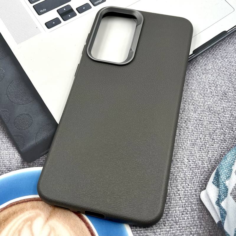 قاب گوشی Galaxy A36 / A56 سامسونگ Texture سیلیکونی Leather Case لنز کرومی تیتانیوم کد 495999 - Image 2