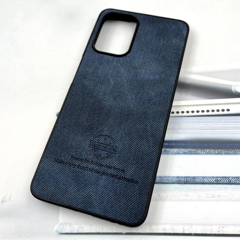 قاب گوشی Galaxy A22 4G / Galaxy M32 4G سامسونگ Cotton Case مخمل چرمی Hand Made کلاسیک سرمه ای کد 497477 - Image 2