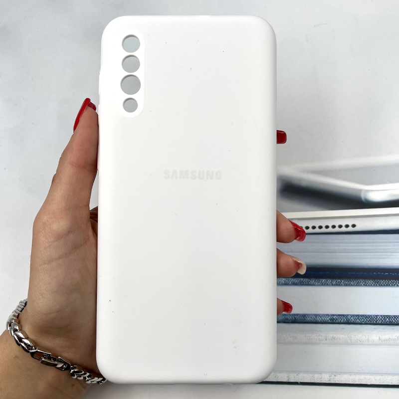 قاب گوشی Galaxy A30S / Galaxy A50S / Galaxy A50 سامسونگ سیلیکونی پاک کنی اورجینال داخل پارچه ای رنگ سفید کد 806809