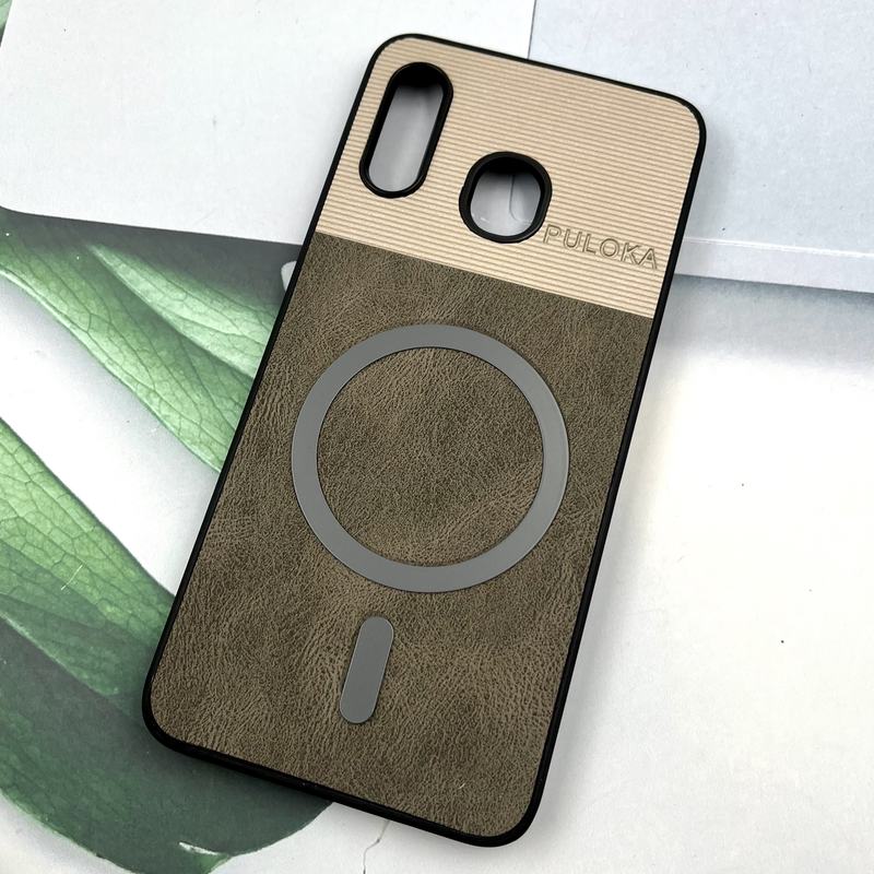 قاب گوشی Galaxy A20 / A30 سامسونگ Leather Cover مگ سیف Magsafe اورجینال لوکس کلاسیک تیتانیوم کد 510073 - Image 2