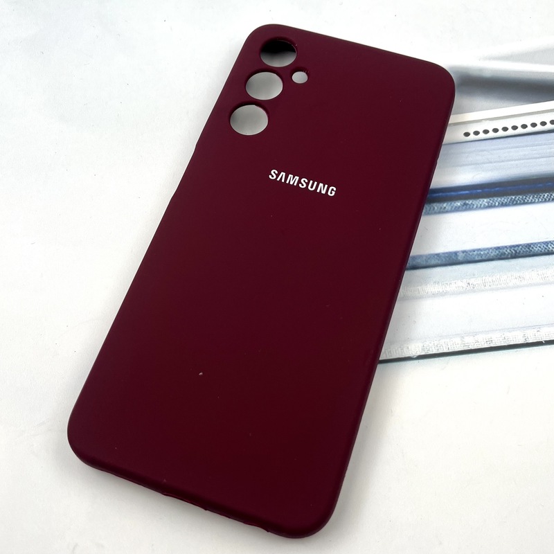 قاب گوشی Galaxy A05s سامسونگ سیلیکونی پاک کنی اورجینال داخل پارچه ای محافظ لنز دار زرشکی کد 512566 - Image 2