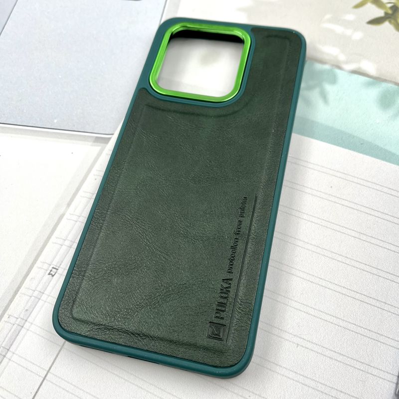 قاب گوشی Redmi 10C / Redmi 10 Power / Poco C40 شیائومی چرم Puloka Design اورجینال داخل پارچه ای لنز Metal سبز کد 513452 - Image 2