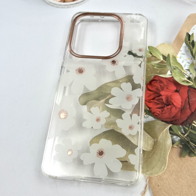 قاب گوشی Redmi Note 14 4G شیائومی Flower Case شفاف لوکس طرح گل لنز Copper کد 534293 - Image 2