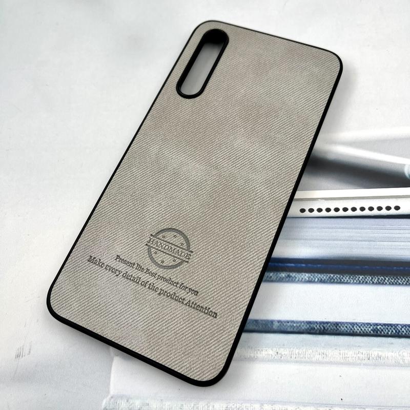 قاب گوشی Galaxy A30S / Galaxy A50S / Galaxy A50 سامسونگ Cotton Case مخمل چرمی Hand Made کلاسیک طوسی کد 556375 - Image 2