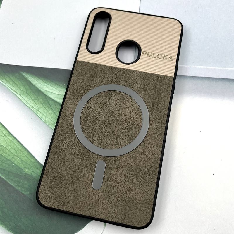 قاب گوشی Galaxy A20S سامسونگ Leather Cover مگ سیف Magsafe اورجینال لوکس کلاسیک تیتانیوم کد 557008 - Image 2