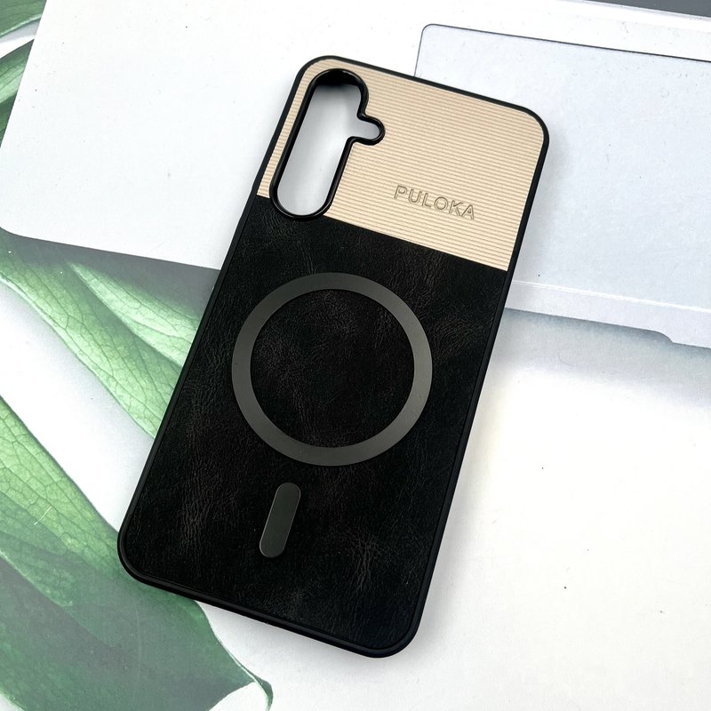 قاب گوشی Galaxy A35 سامسونگ Leather Cover مگ سیف Magsafe اورجینال لوکس کلاسیک مشکی کد 558694 - Image 2