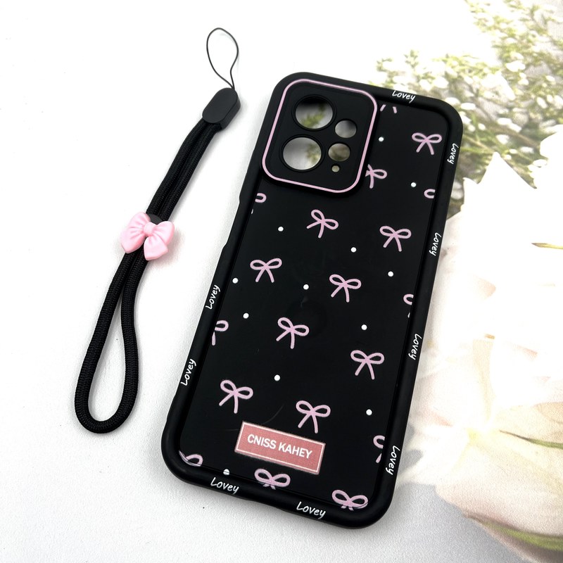 قاب گوشی Redmi Note 12 4G شیائومی Strap Case سیلیکونی سولید ضد ضربه همراه بند مچی محافظ لنز دار طرح پاپیون کد 567553 - Image 2