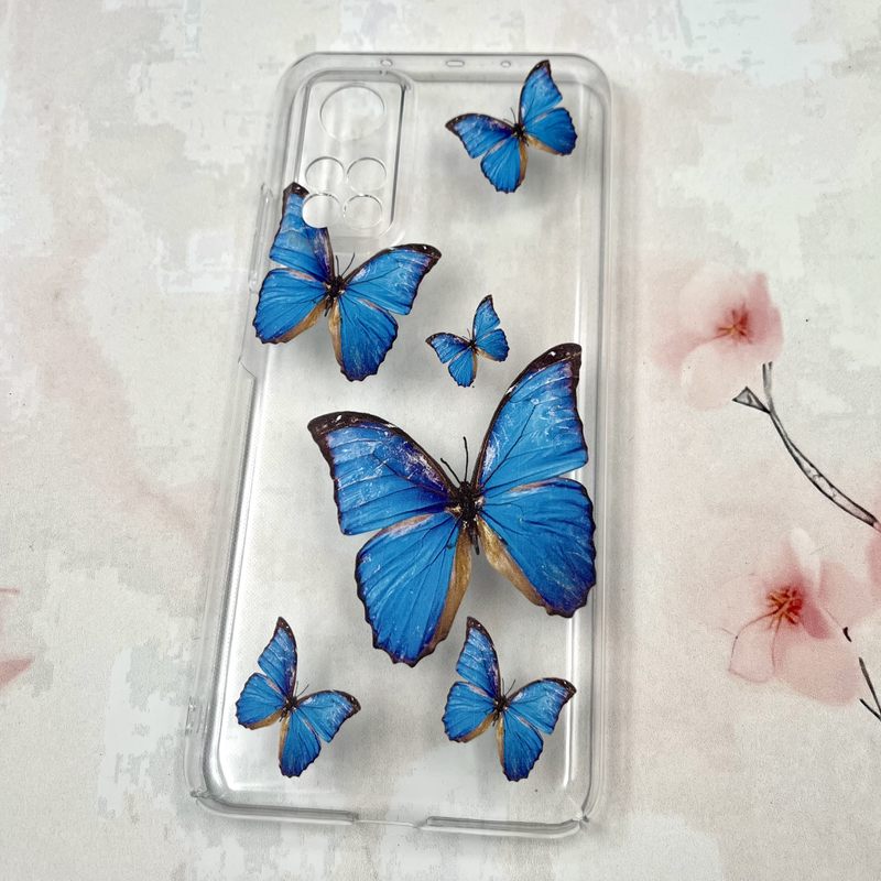 قاب گوشی Mi 10T / Mi 10T Pro شیائومی Art Case شفاف Slim محافظ لنز دار طرح پروانه آبی کد 569356 - Image 2
