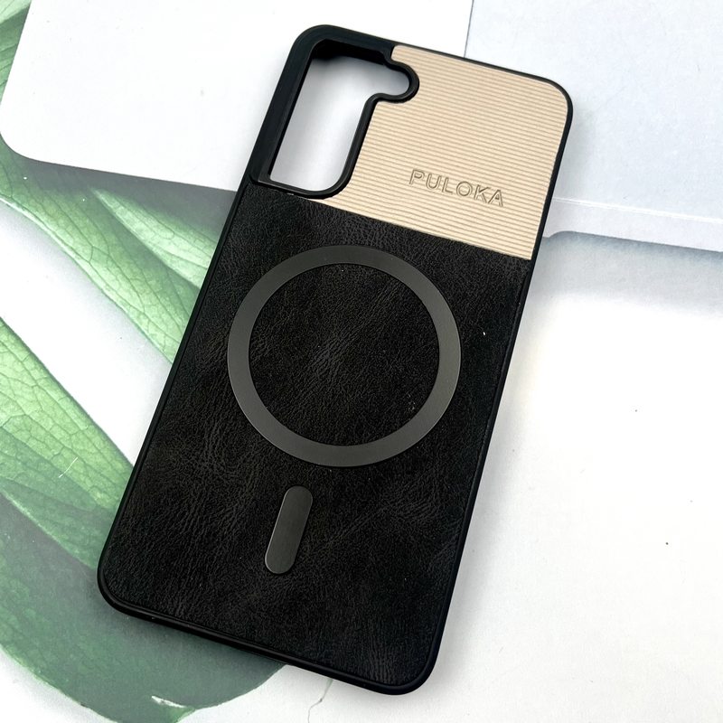قاب گوشی Galaxy S21 FE سامسونگ Leather Cover مگ سیف Magsafe اورجینال لوکس کلاسیک مشکی کد 570361 - Image 2
