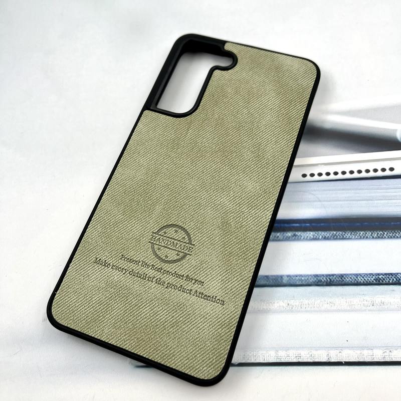 قاب گوشی Galaxy S21 FE سامسونگ Cotton Case مخمل چرمی Hand Made کلاسیک سبز کد 573147 - Image 2