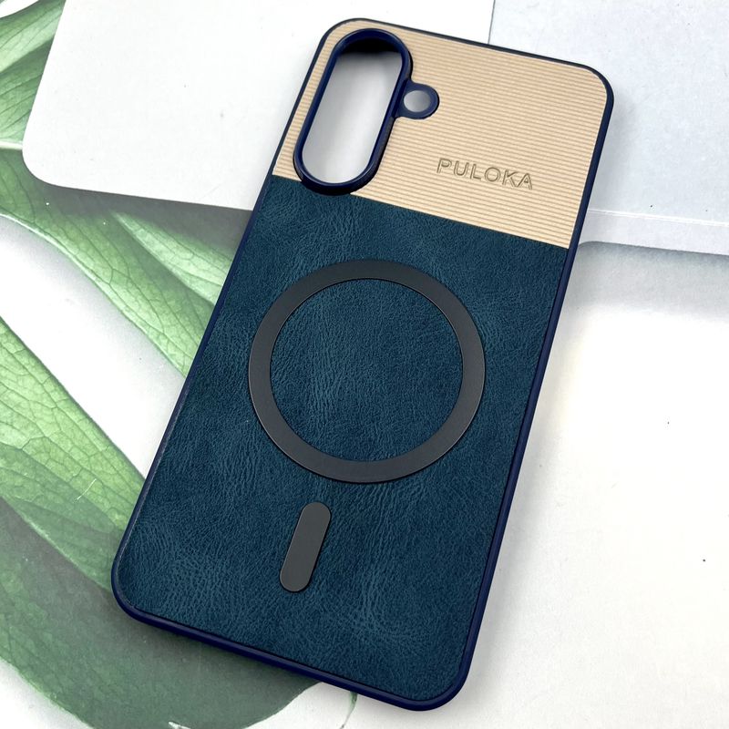 قاب گوشی Galaxy A36 / A56 سامسونگ Leather Cover مگ سیف Magsafe اورجینال لوکس کلاسیک سرمه ای کد 574948 - Image 2