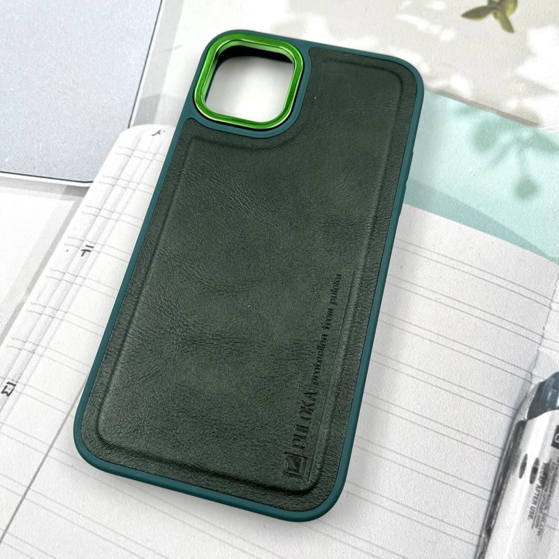 قاب گوشی iPhone 11 آیفون چرم Puloka Design اورجینال داخل پارچه ای لنز Metal سبز کد 576918 - Image 2