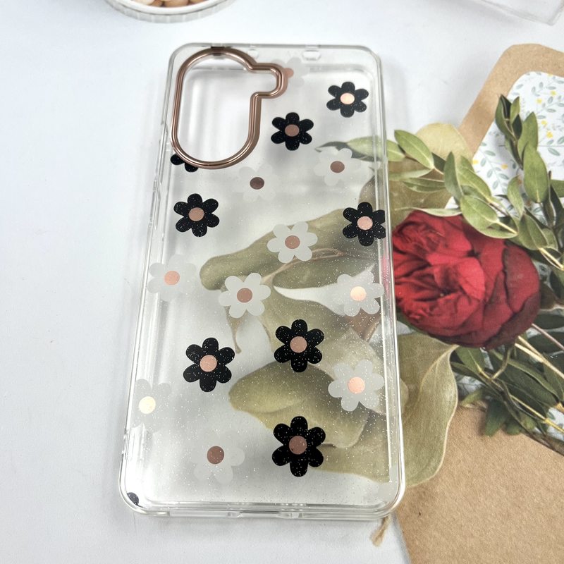 قاب گوشی Poco X7 Pro شیائومی Flower Case شفاف لوکس طرح گل لنز Copper کد 583455 - Image 2
