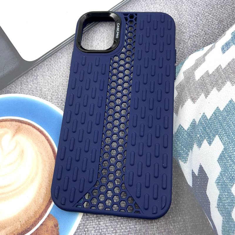 قاب گوشی iPhone 11 آیفون Honeycomb Case سیلیکونی طرح کندویی لنز برجسته ضد ضربه سرمه ای کد 585581 - Image 2