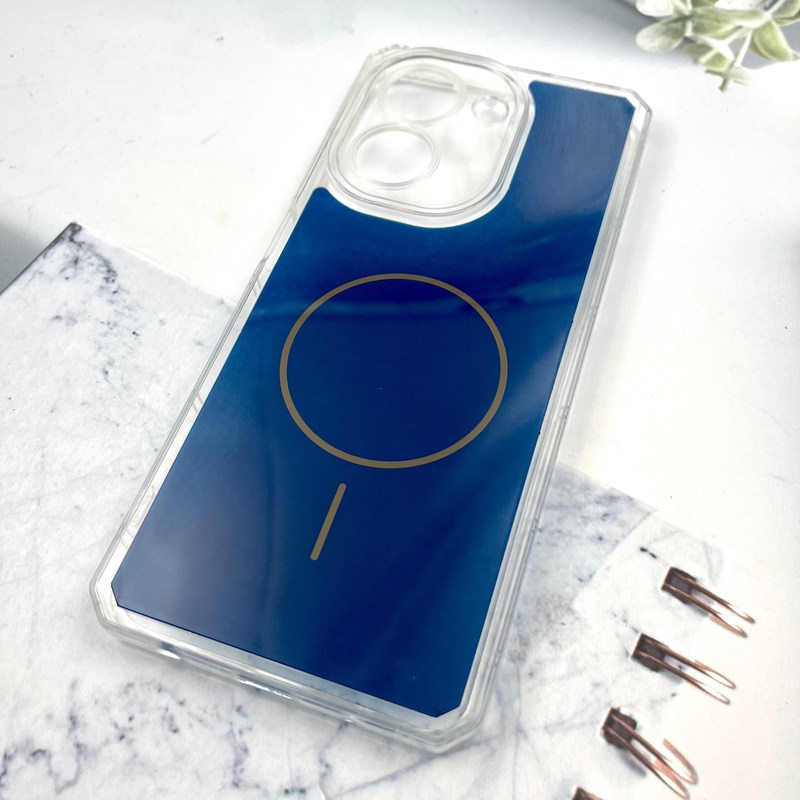 قاب گوشی Redmi A5 / Poco C71 شیائومی Clear Cover طرح مگ سیف Magsafe ایربگ دار ضد ضربه سرمه ای محافظ لنز دار کد 587830 - Image 2